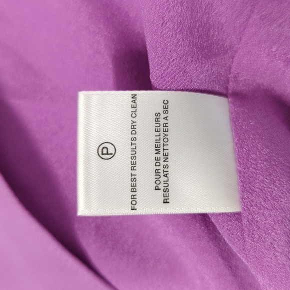 Halston Heritage Drape Back Tulip Split Sleeve Chiffon Dress Purple 6 party - Picture 11 of 13